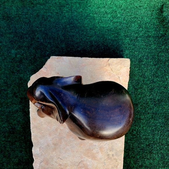 Handcrafted Elephant Wood Decorative Artisan 6"x6" Heavy 2lbs - Picture 6 of 14